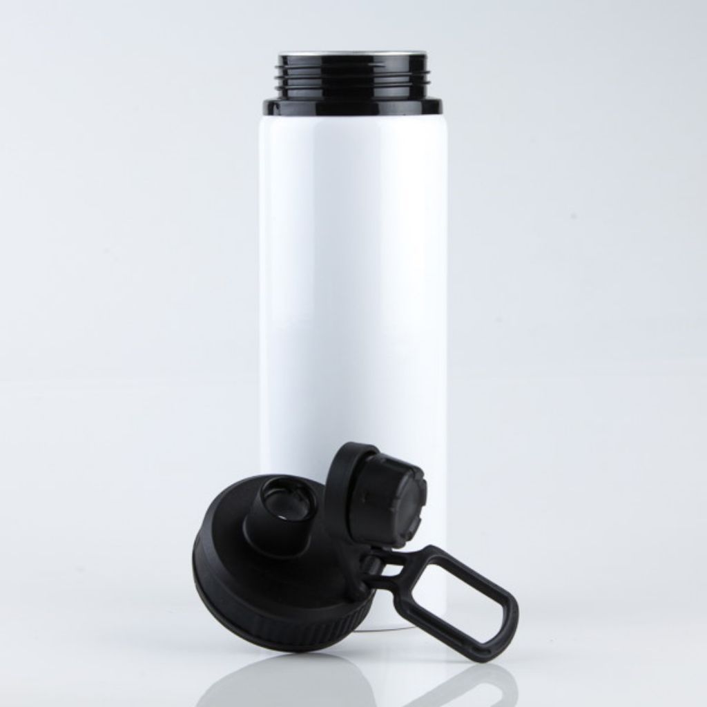 White Double Layered Aluminium Water Bottle 850ml - custom artwork ...