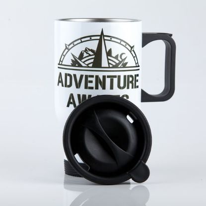 Double Wall Stainless steel Travel - Adventure Awaits (front)