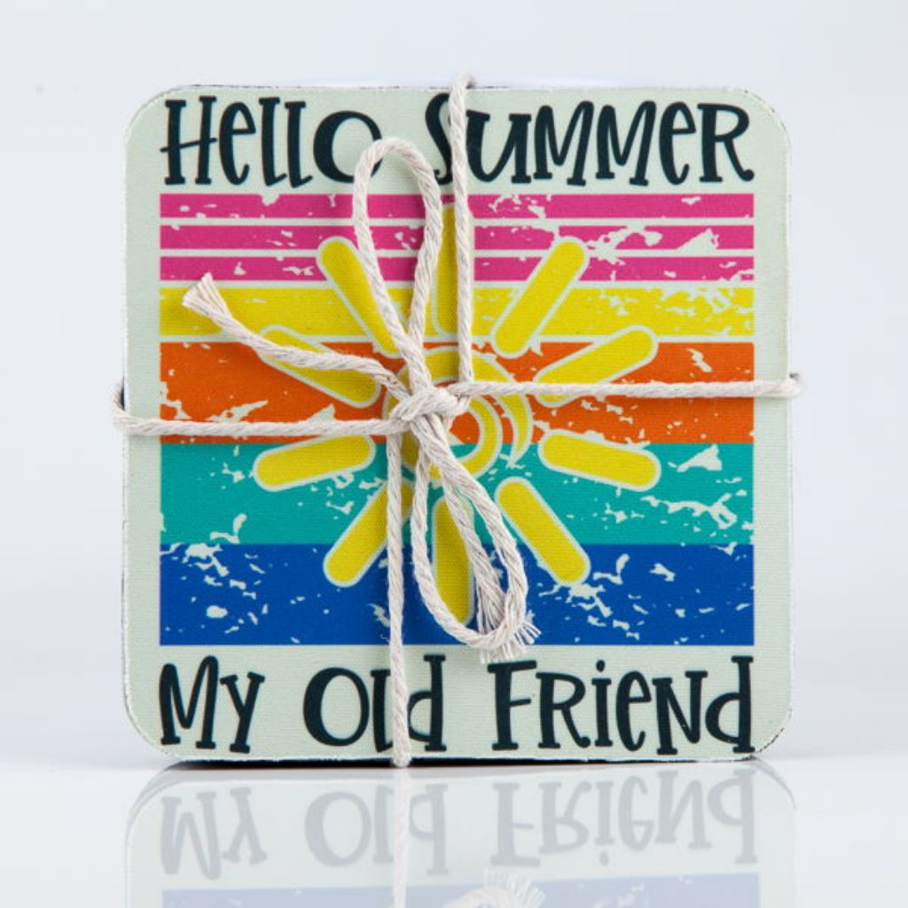 Pack of 4 Rubber Coasters - Summer theme