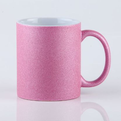 Glitter Mug - Pink - custom artwork