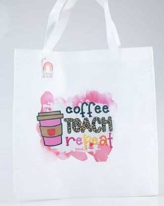 A3 Shopping Bag - Coffee Teach Repeat theme
