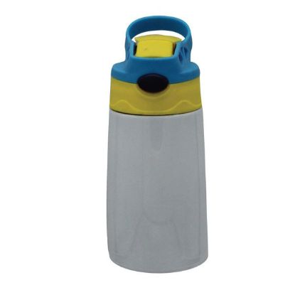Double Wall Stainless Steel Kids Sippy Cup with Straw - Blue & Yellow - custom artwork