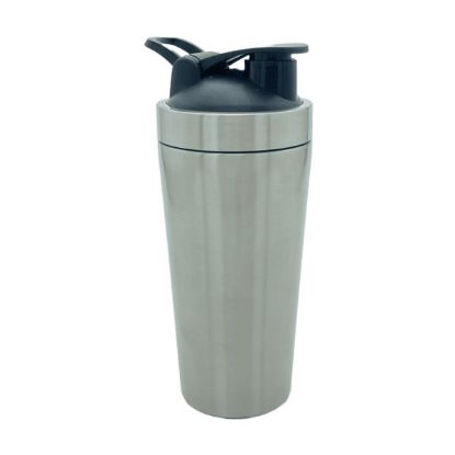 Silver 700ml Double Wall Stainless Steel Protein Shaker - custom artwork