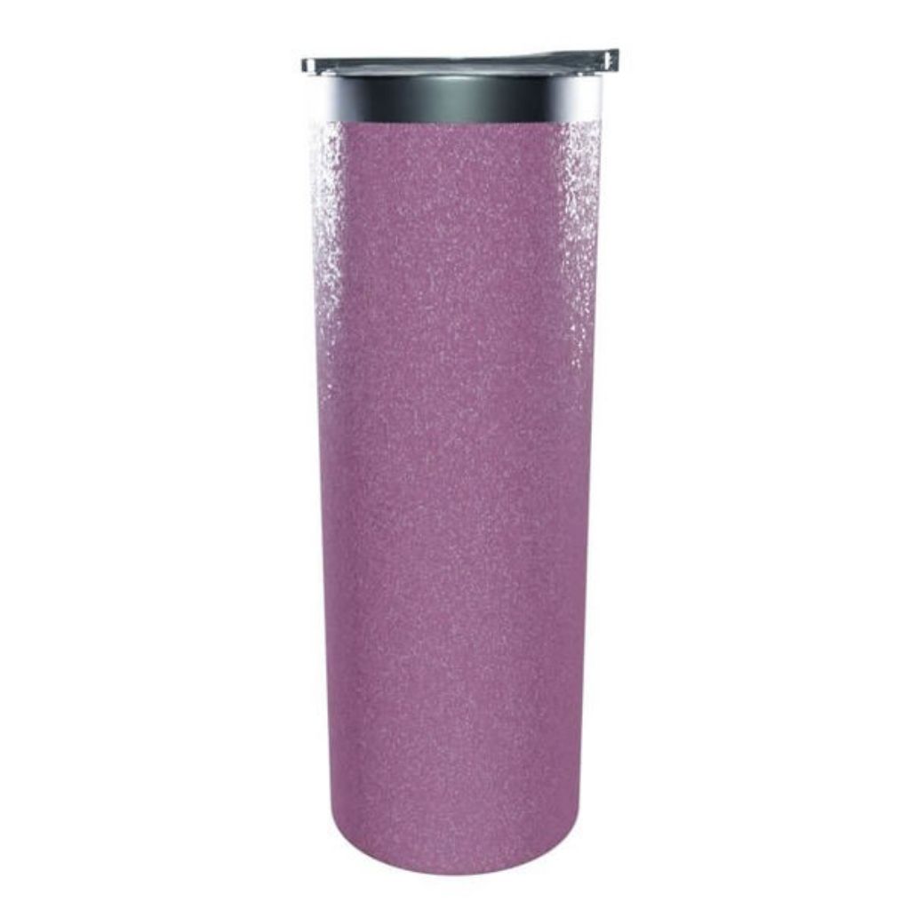 Glitter Pink 20oz Double Wall Stainless Steel Skinny Tumbler - custom artwork