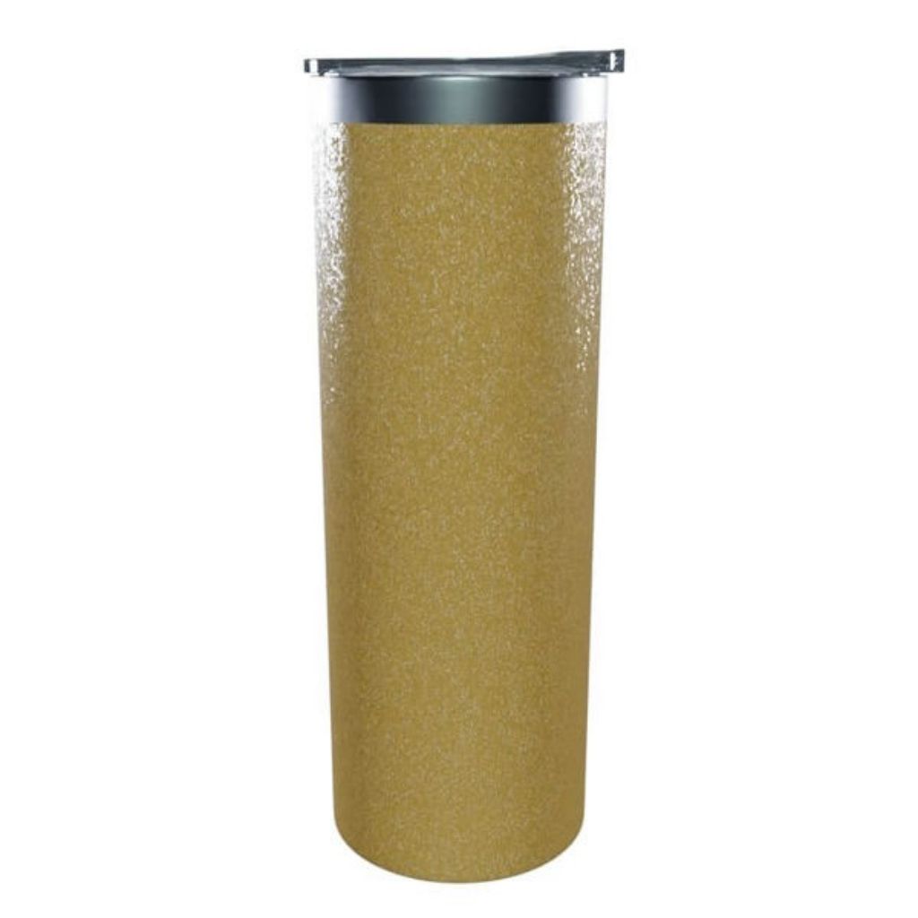 Glitter Gold 20oz Double Wall Stainless Steel Skinny Tumbler - custom artwork